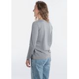 Knit Factory - Lily Shirt - Licht Grijs - Dames Shirt - Lange Mouwen