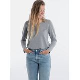Knit Factory - Lily Shirt - Licht Grijs - Dames Shirt - Lange Mouwen