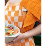 Knit Factory Gebreide Keukendoek - Keukenhanddoek Uni - Handdoek - Vaatdoek - Keuken doek - Orange - Oranje - 50x50 cm