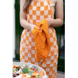Knit Factory Gebreide Keukendoek - Keukenhanddoek Uni - Handdoek - Vaatdoek - Keuken doek - Orange - Oranje - 50x50 cm