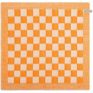 Knit Factory - Block - Keukendoek - Ecru-Orange - 50 x 50 cm