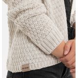 Knit Factory - Becky - Gebreid Vest - Beige - Damescardigan - Kort Vest op Heuphoogte