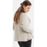 Knit Factory - Becky - Gebreid Vest - Beige - Damescardigan - Kort Vest op Heuphoogte
