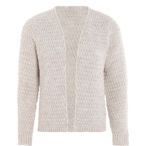 Knit Factory - Becky - Gebreid Vest - Beige - Damescardigan - Kort Vest op Heuphoogte
