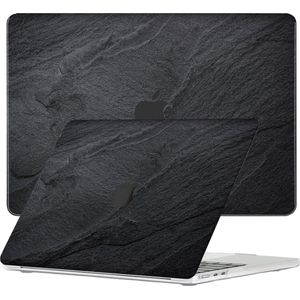 Lunso Geschikt voor MacBook Air 15 inch M2/M3 (2023-2024) cover hoes - case - Black Stone