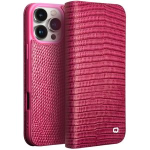 Qialino - Bookcase Hoes - Croco Motief - Leer - Voor iPhone 16 Pro Max