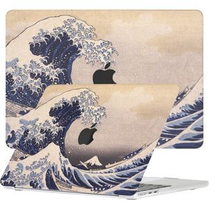 Lunso MacBook Air 15 inch (2023-2025) cover hoes - case - Hokusai's Great Wave