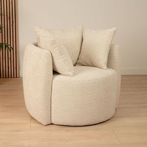 Bronx71 Teddy bouclé fauteuil Ruby beige