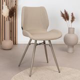 Bronx71® Scandinavische Eetkamerstoel Jena Taupe Gerecyclede Stof