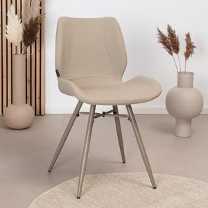 Bronx71® Scandinavische Eetkamerstoel Jena Taupe Gerecyclede Stof