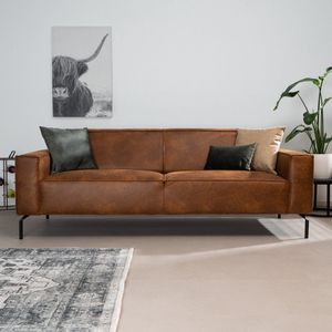 Bronx71® Industriële bank 3-zits Kansas eco-leer cognac