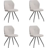 Bronx71® Scandinavische eetkamerstoel Fenris gerecyclede stof grijs - Eetkamerstoelen set van 4 - stoel