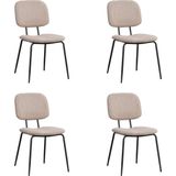 Bronx71® Scandinavische eetkamerstoel Ivar gerecyclede stof taupe - Eetkamerstoelen set van 4 - stoel