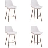 Bronx71® Scandinavische barkruk Maud gerecyclede stof off white 74 cm - Barkrukken set van 4