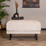 Bronx71® Hocker Denver wit/beige stof chenille