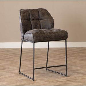 Bronx71 - Abel - Barkruk - Antraciet - 70 cm - Met Zachte Bekleding