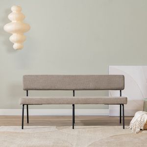 Bronx71 - Espen - Eetkamerbank - Taupe - Gerecyclede Stof - 160 cm