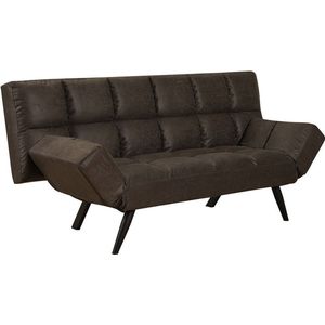 Bronx71® Slaapbank 1,5 persoons Timo antraciet eco-leer