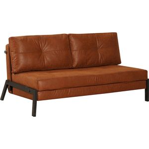 Slaapbank 2 persoons Mikko cognac eco-leer