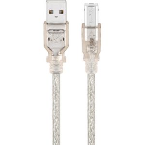 Powteq - 1.8 meter premium USB 2.0 kabel - USB A naar USB B - Printerkabel - Transparant