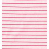 Little Label Gestreepte Shortama van Biologisch Katoen Roze/Wit