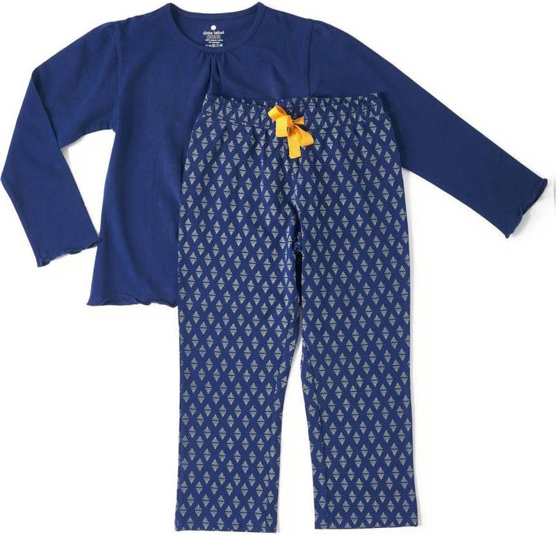 Little Label Pyjama met All Over Print Donkerblauw