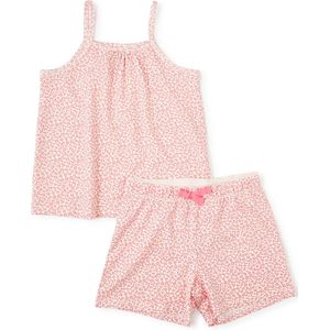 Little Label - Korte Meisjes Pyjama - Roze - Luipaard Motief - 8Y/122-128