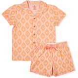 Little Label - Zomer Pyjama - Roze Oranje - Bio Katoen - 14Y/158-164