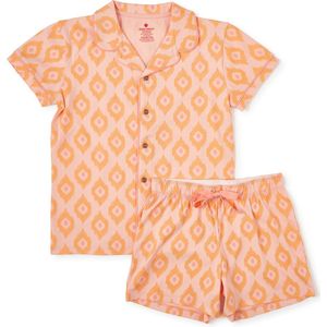 Little Label - Zomer Pyjama - Roze Oranje - Bio Katoen - 14Y/158-164