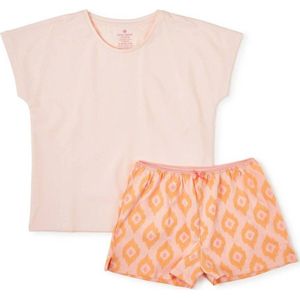 Little Label - Zomer Pyjama - Roze Oranje - Bio Katoen - 14Y/158-164