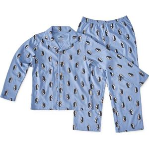 Little Label - Pyjama - Blauw - Stretchkatoen - Lange Mouwen, Knoopsluiting