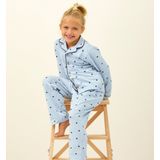 Little Label - Klassieke Pyjama - Lichtblauw - Hartjes - Zachte BIO Katoen