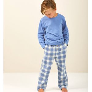 Little Label Geruite Pyjama van Biologisch Katoen Blauw