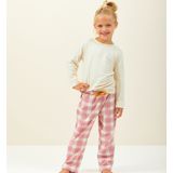 Little Label Pyjama Meisjes Maat 98-104/4Y - roze, Geel - Hartjes - Pyjama Kind - Zachte BIO Katoen