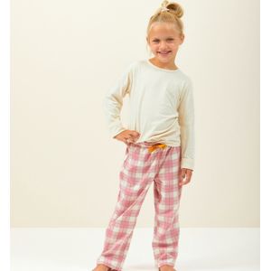 Little Label Pyjama Meisjes Maat 98-104/4Y - roze, Geel - Hartjes - Pyjama Kind - Zachte BIO Katoen