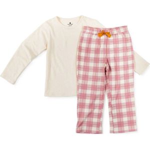 Little Label Pyjama Meisjes Maat 98-104/4Y - roze, Geel - Hartjes - Pyjama Kind - Zachte BIO Katoen