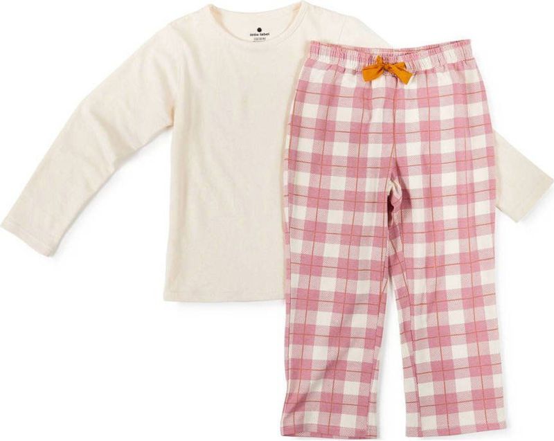 Little Label - Pyjama-set - Roze Ruit - Bio Katoen