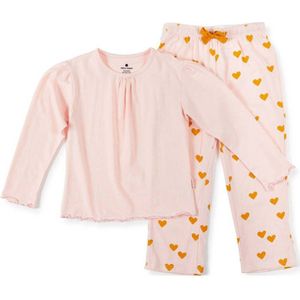 Little Label - Pyjama Set - Roze Bladeren - Zachte BIO Katoen