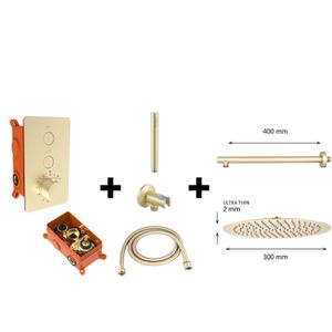Regendoucheset Best Design One Pack Inbouw Thermostaat Nancy M300 Mat Goud