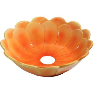 Waskom best design flower 40 cm keramiek glanzend oranje