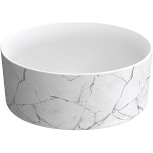 Waskom Best Design Color 37,5 x 37,5 x 16 cm Mat Wit Marble