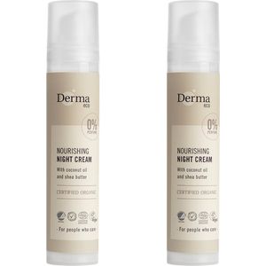Derma Eco - Nachtcrème 100% Organic en Hypoallergeen - 2 x 50 ml - Parfumvrij - Eco-friendly