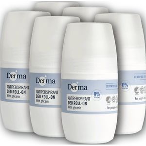 Derma Eco Family Voordeelverpakking - Deodorant Roller - 6 x 50 ML - Hypoallergeen - Vrij van parfum - 100% Veganistisch