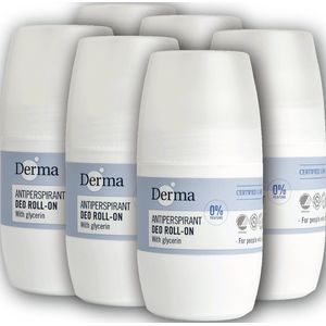 Derma Family Voordeelverpakking - Deodorant Roller - 6 x 50 ML - Hypoallergeen - Vrij van parfum - 100% Veganistisch