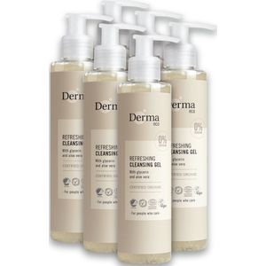 Derma Eco - Cleansing Gel - 6 x 200 ML - Hypoallergeen - Parfumvrij - Veganistisch