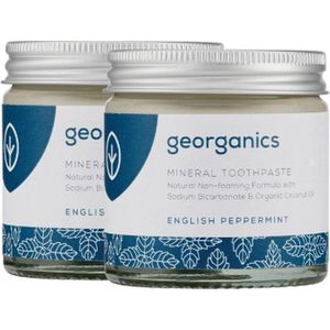 Georganics Minerale Tandpasta – Pepermunt - 2 stuks - Whitening - Vegan - COSMOS Natural