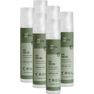 Derma Eco Man - Gezichtsgel - 6x50 ML - Parfumvrij - Allergy-gecertificeerd - Veganistisch