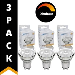 ProDim LED GU10 spots - Dimbaar - Warm wit licht - 4W 40W - 3 LED GU10 spotjes - Ledlamp