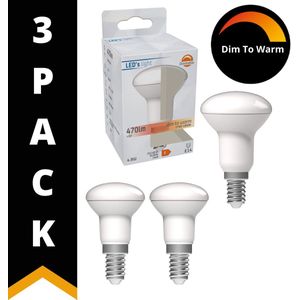 DimToWarm LED Lamp E14 - Reflector R50 - Dimbaar - 4.9W (40W) - Warm wit - 3 Reflectorlampen