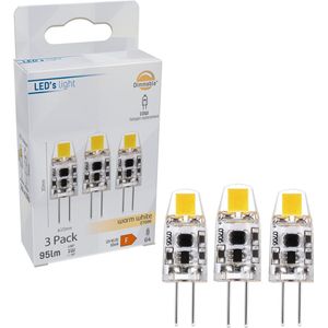 ProLong LED Lamp Capsule met G4 steekfitting - 12V - 1W vervangt 10W - Helder - 3 Steeklampen